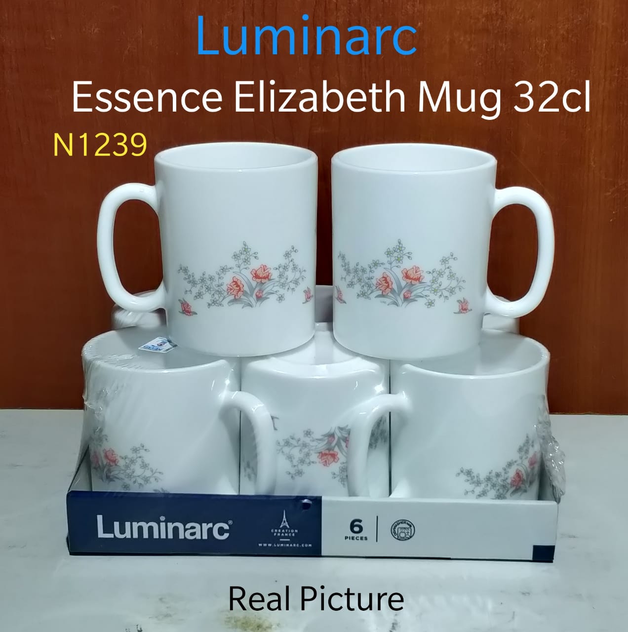 N1239 Luminarc Essence Elizabeth Mug 32cl a set of 6pc