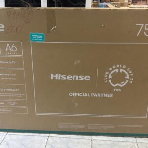 HISENSE 75UHD 4K SMART FRAMELESS A6 SERIES 1pc
