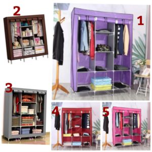 Three Column  Metallic Portable wardrobes